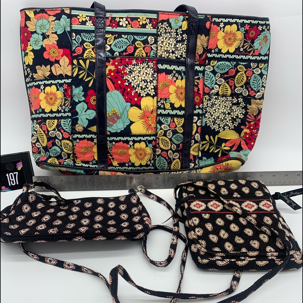 Vera Bradley large tote multi color fabric bag